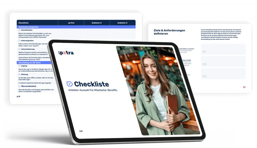 Mockup einer Checkliste für einen Benefit-Anbietervergleich