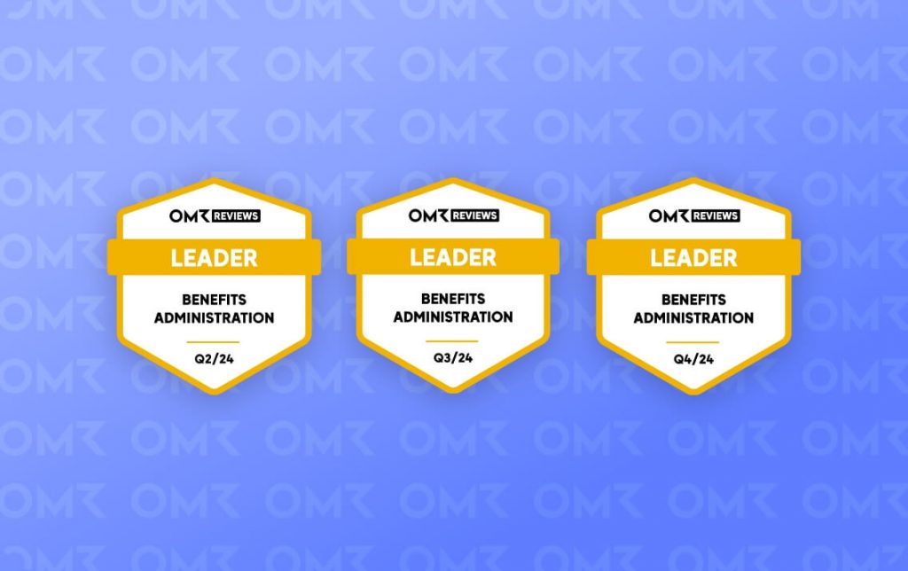 3 OMR Reviews Leader-Badges für Benefit Administration Q2-Q4 im Jahr 2024